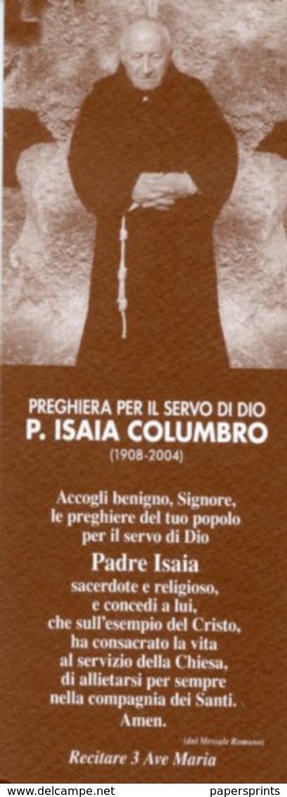 Santino Grande SERVO DI DIO PADRE ISAIA COLUMBRO - PERFETTO P83 - Religione & Esoterismo