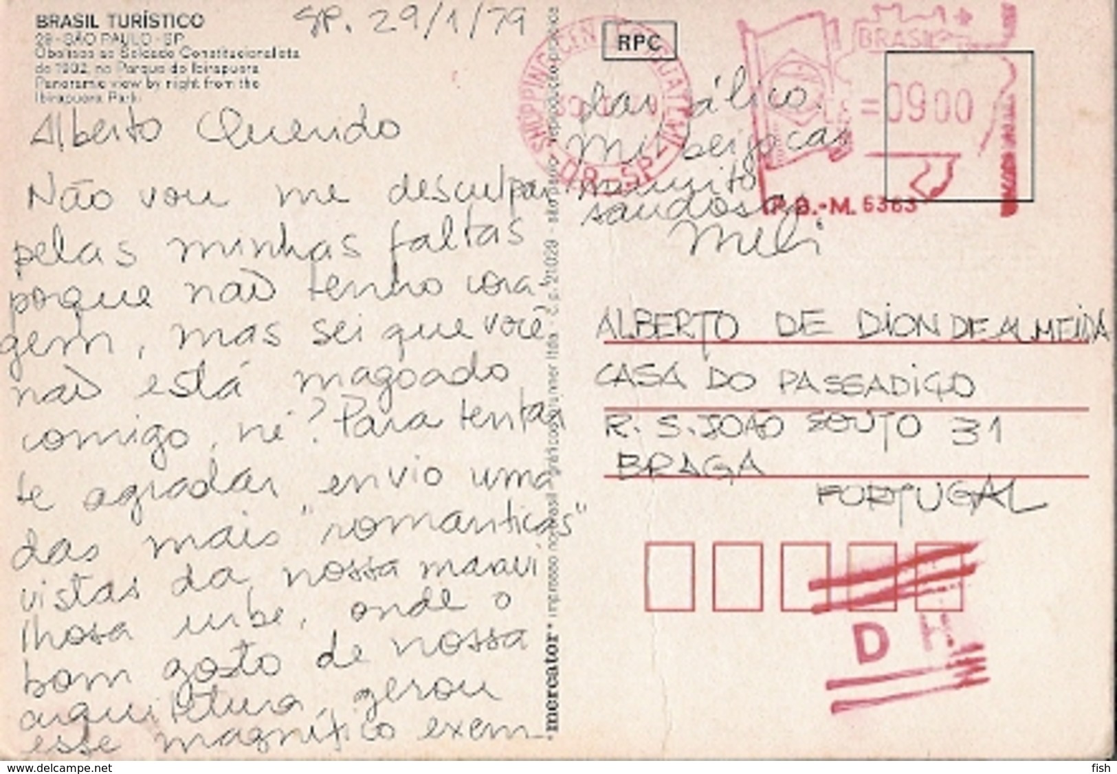 Brazil & Circulated, São Paulo, Obelisk To The Constitutionalist Soldier 1932, Braga 1979 (29) - Monuments