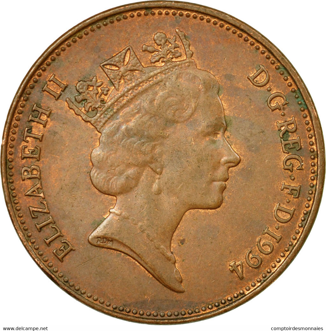 Monnaie, Grande-Bretagne, Elizabeth II, 2 Pence, 1994, TB+, Copper Plated Steel - 2 Pence & 2 New Pence