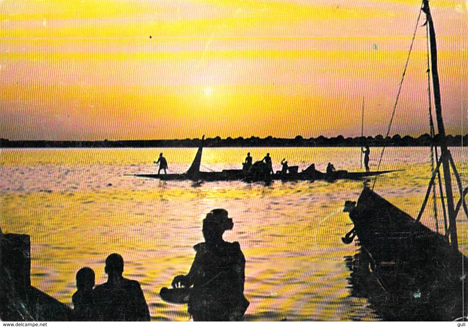 Afrique  MALI Coucher De Soleil Sur Le Fleuve Niger (pirogue Sunset)(- Editions DELROISSE) *PRIX FIXE - Mali