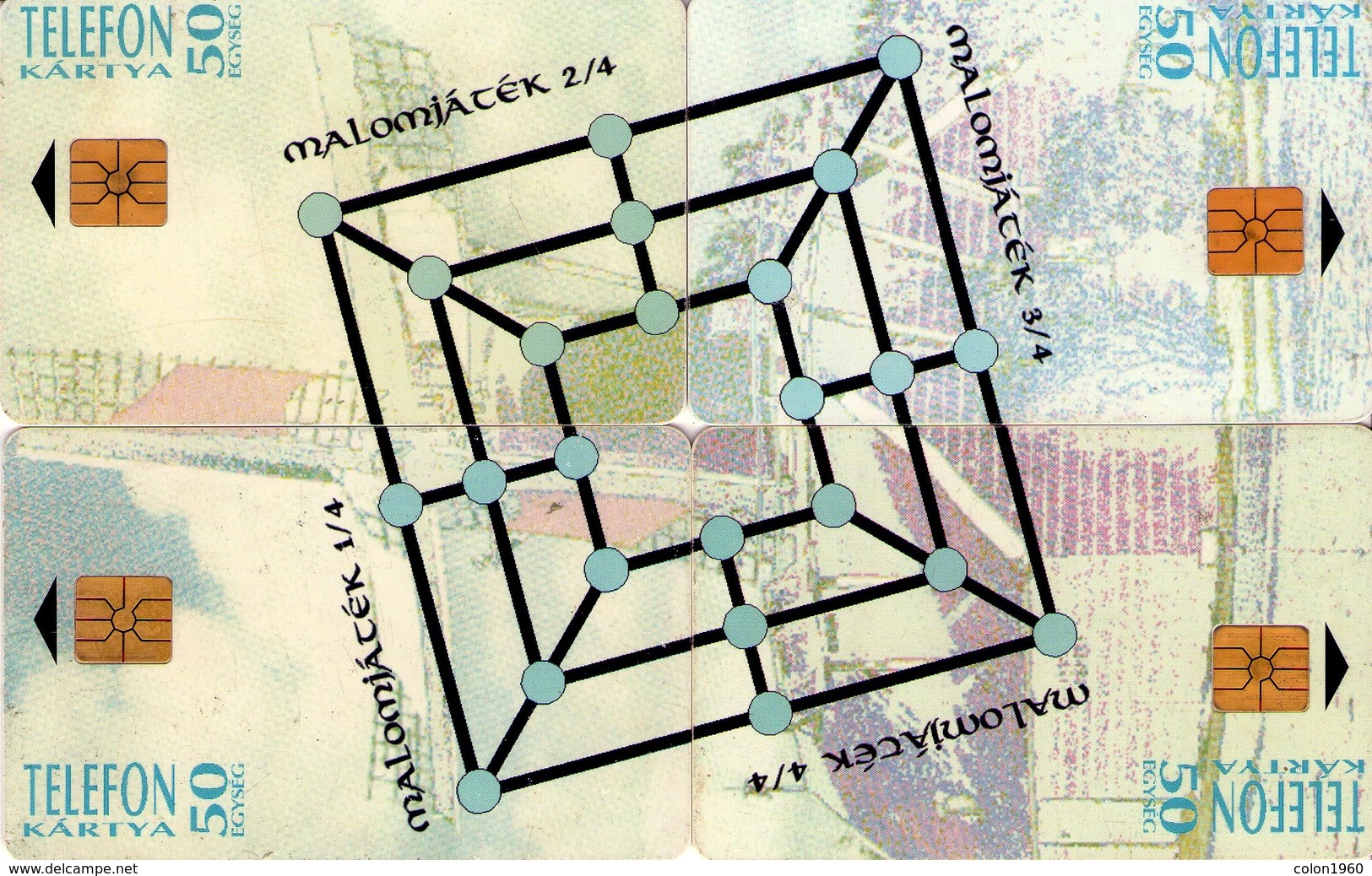 PUZZLE COMPLETO DE 4 TARJETAS TELEFONICAS DE HUNGRIA. MOLINOS. (118) - Rompecabezas