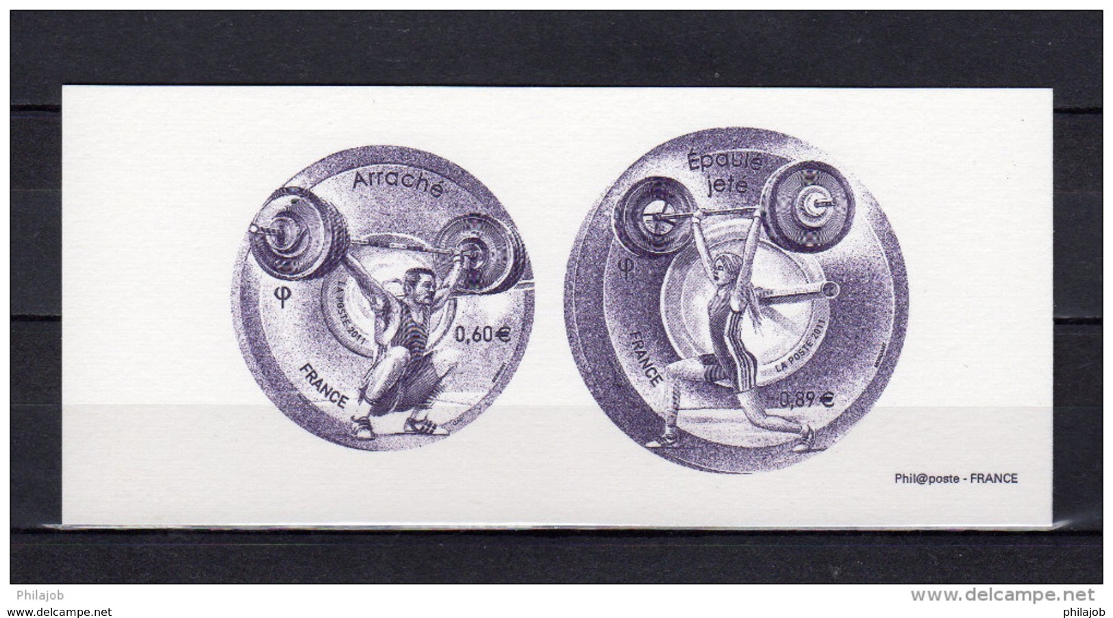 " HALTEROPHILIE " Sur Gravure Officielle De 2011. N°YT 4598 4599. Parfait état - Weightlifting