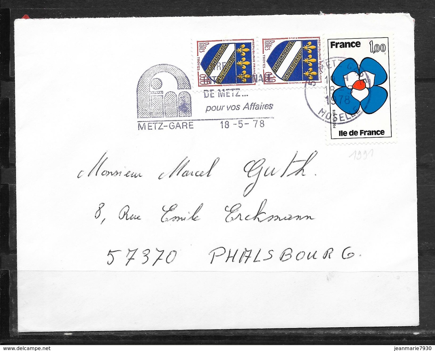 LOT 1810540 - N° 1991 SUR LETTRE DE METZ DU 18/05/78 - FLAMME - 1961-....