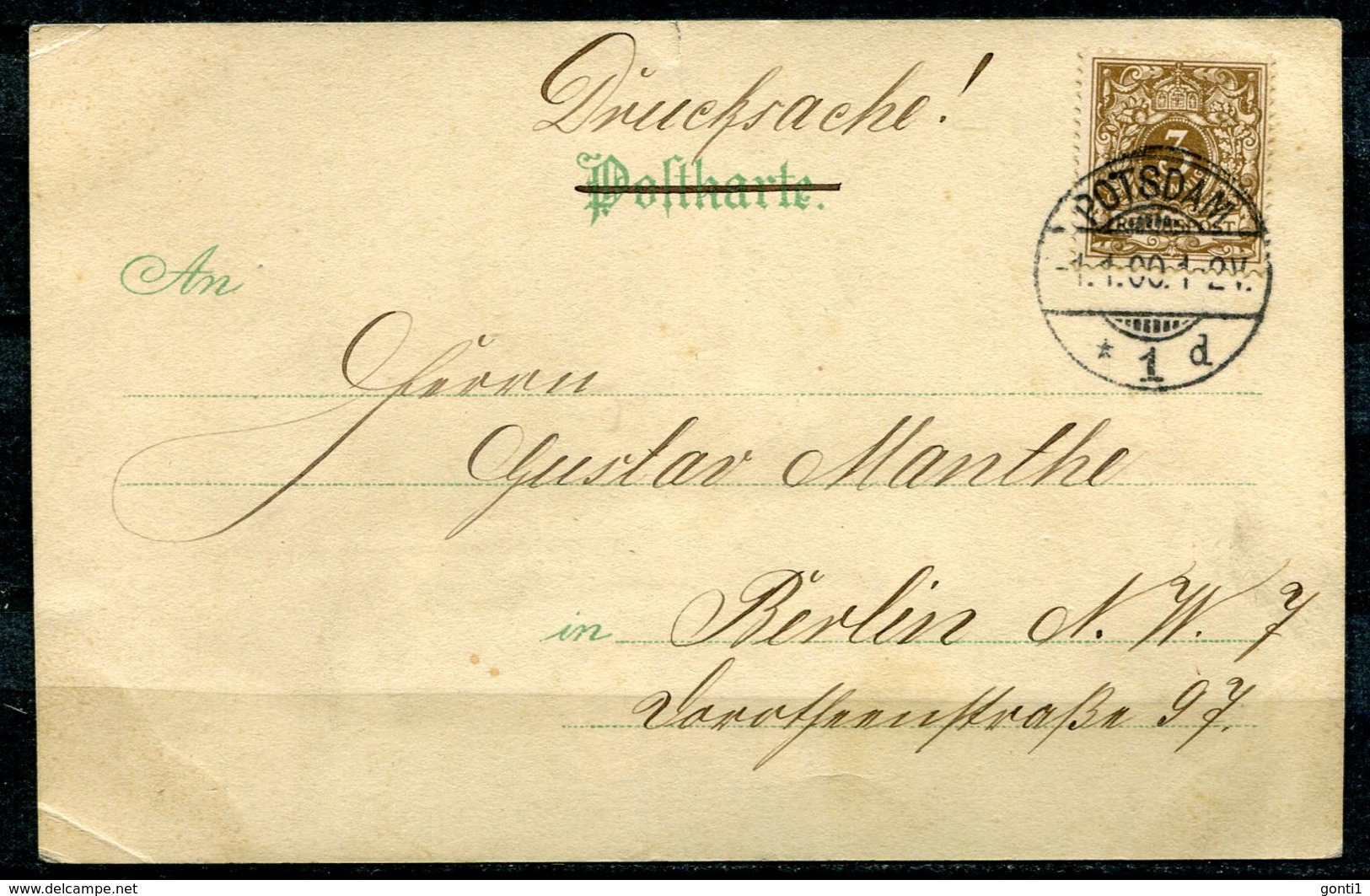 German Empires 1900 Meteor/Licht Künstler Anlaßkarte Mit Klaren Tagesstempel"Potsdam 1.1.00 1-2 V. "1 Karte - Halt Gegen Das Licht/Durchscheink.