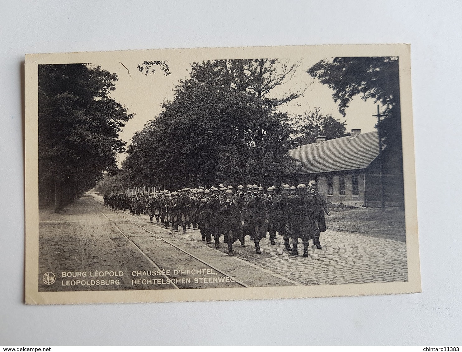 Ancienne Photo/CP D'un Groupe De Militaires Belges "Bourg Léopold - Chaussée D'Hechtel" - 1935 - Belgique -Caserne/Armée - Leopoldsburg (Camp De Beverloo)