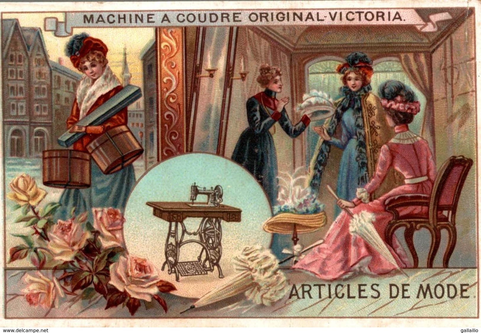 CHROMO MACHINE A COUDRE ORIGINAL VICTORIA - Autres & Non Classés