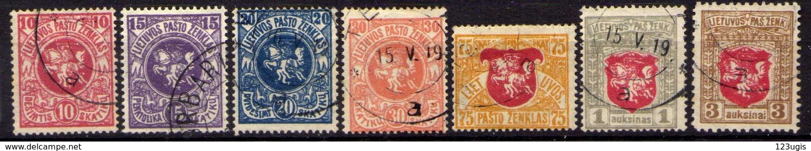 Litauen / Lietuva, 1919,  Mi 40-43; 46-48, Gestempelt [271018I] - Litauen