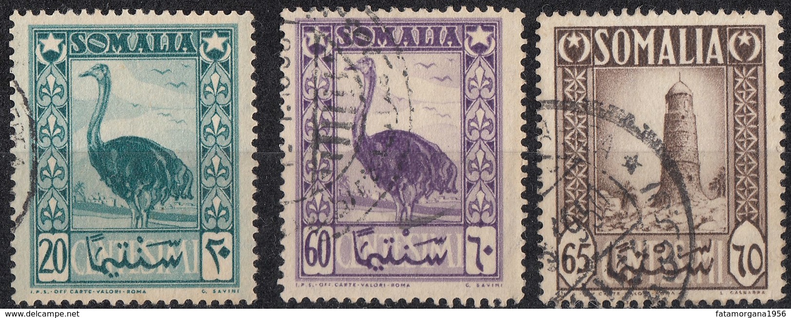 SOMALIA - 1950 - Tre Valori Usati: Yvert 213, 216 E 217. - Somalia (AFIS)