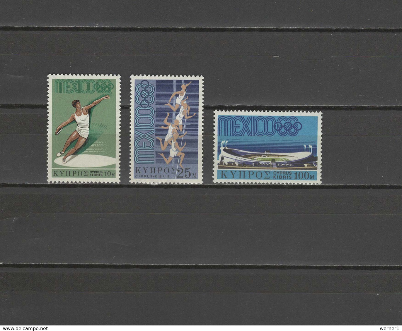 Cyprus 1968 Olympic Games Mexico Set Of 3 MNH - Zomer 1968: Mexico-City