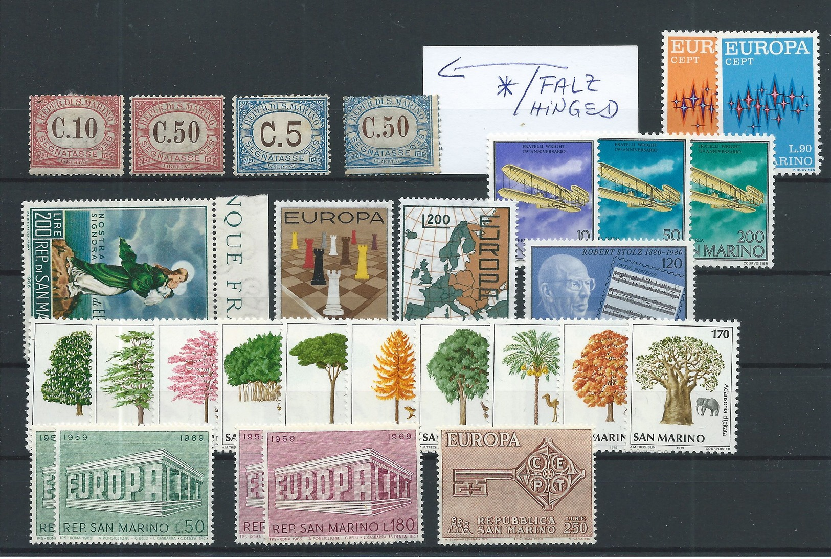 San Marino , Mint Lot On A Big  Stock-card (as Per Scan) - Lots & Serien