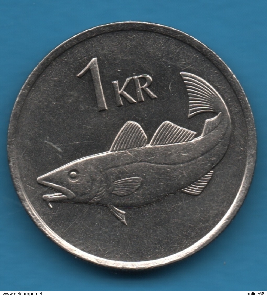 ICELAND 1 KRONA 1984   KM# 27 Codfish (Gadus Morhua) - Islandia