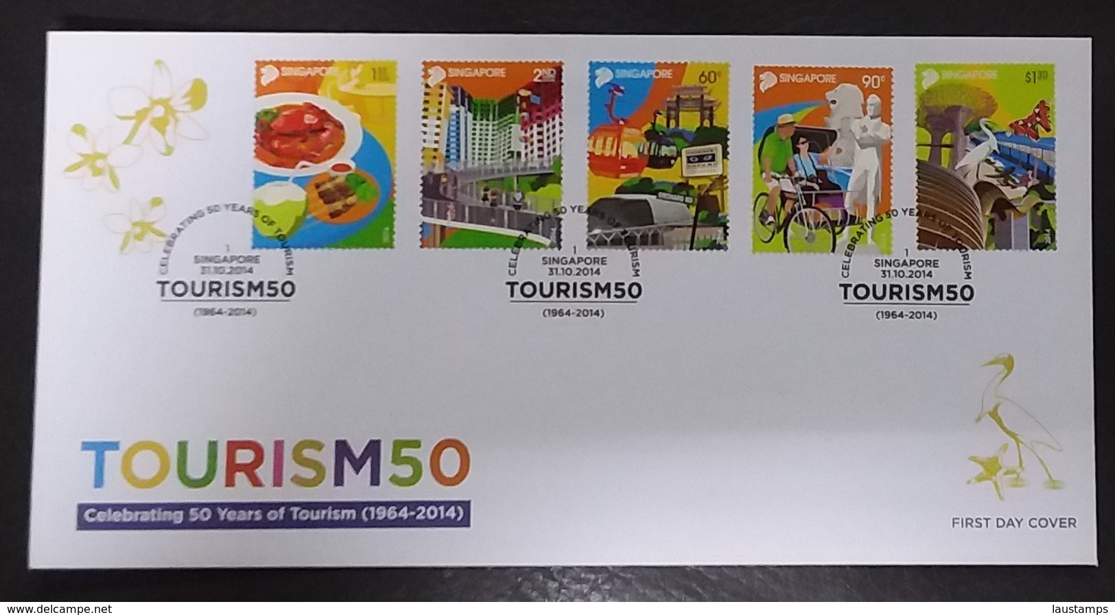 Singapore 2014 Celebrating 50 Years Of Tourism FDC - Singapore (1959-...)