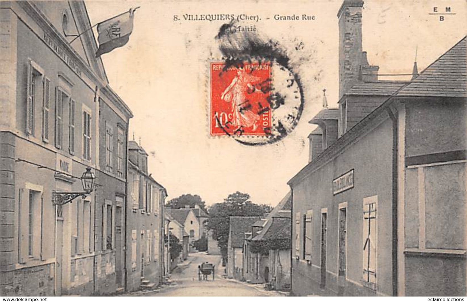 Villequiers         18      La Mairie Et Grande Rue            (voir Scan) - Otros & Sin Clasificación