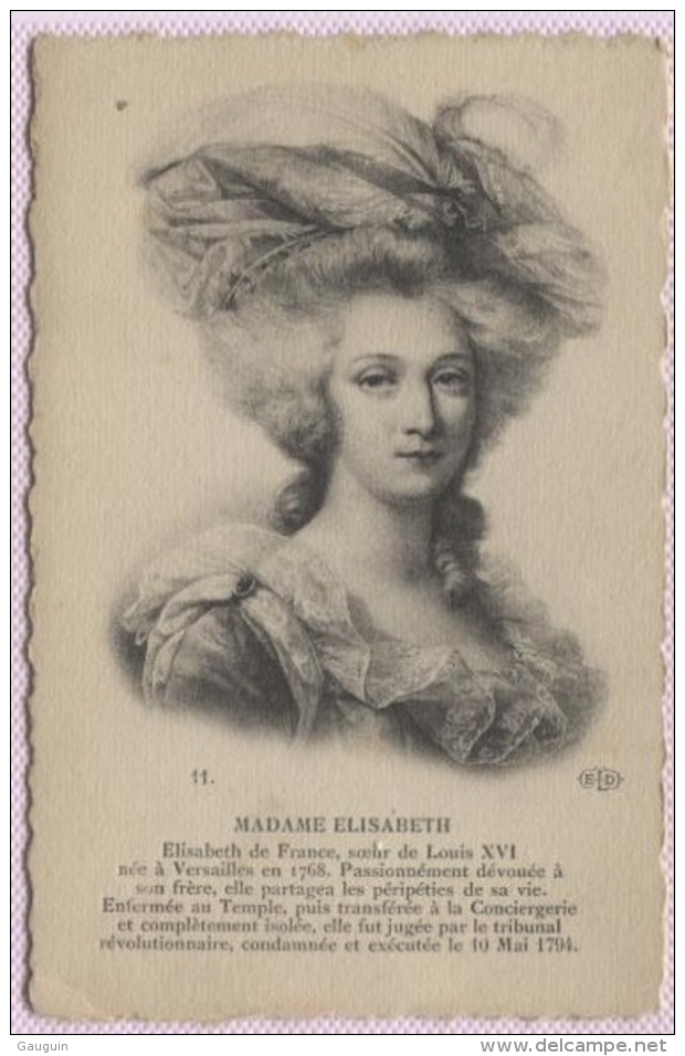 CPA - MADAME ELISABETH - SOEUR DE LOUIS XVI ... - Edition ELD - Beroemde Vrouwen