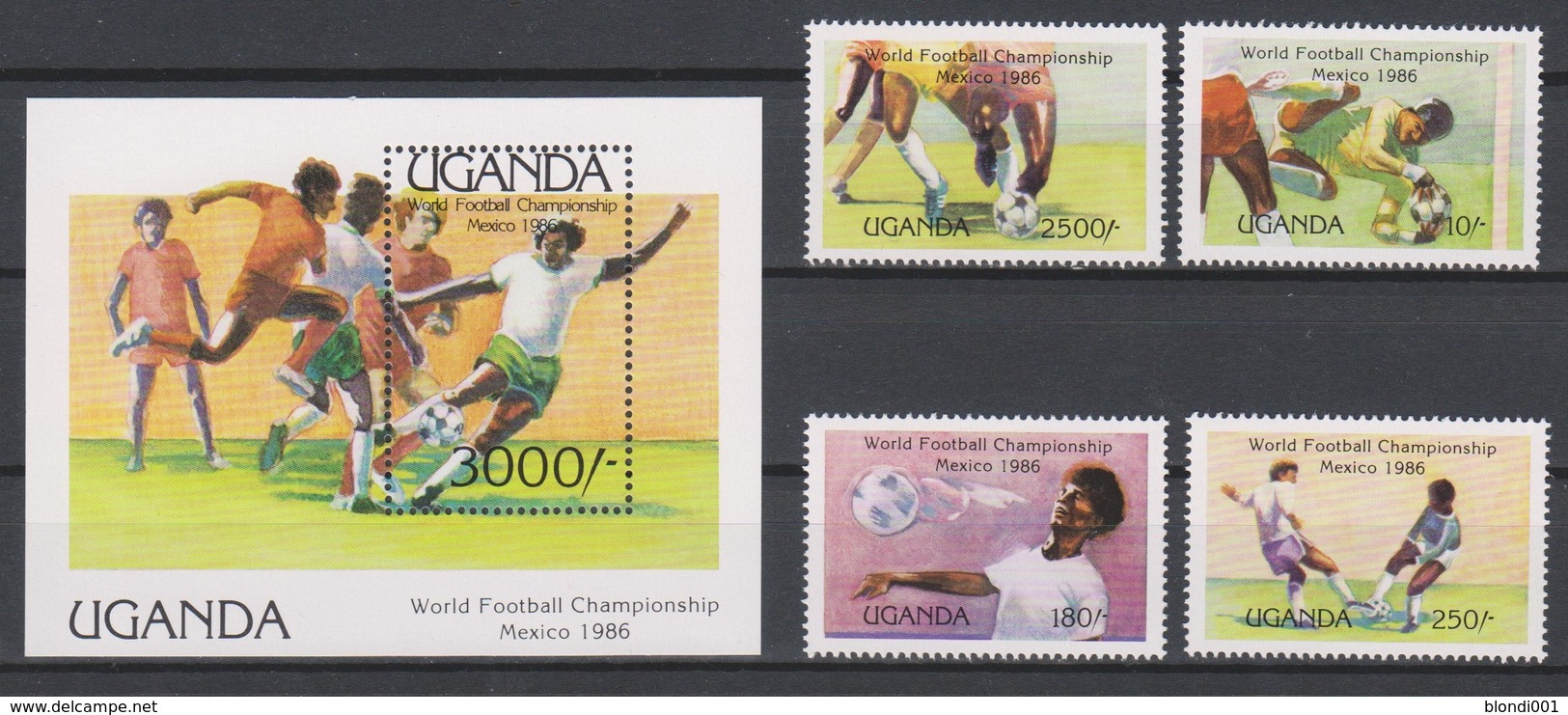 Soccer World Cup  1986 - UGANDA - S/S+Set MNH - 1986 – México