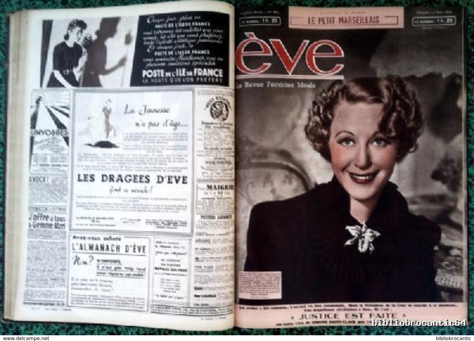 Reliure: REVUE FEMINIME IDEALE " EVE " 1/1/1939 au 10/9/1939 (N° 953 au N°989)