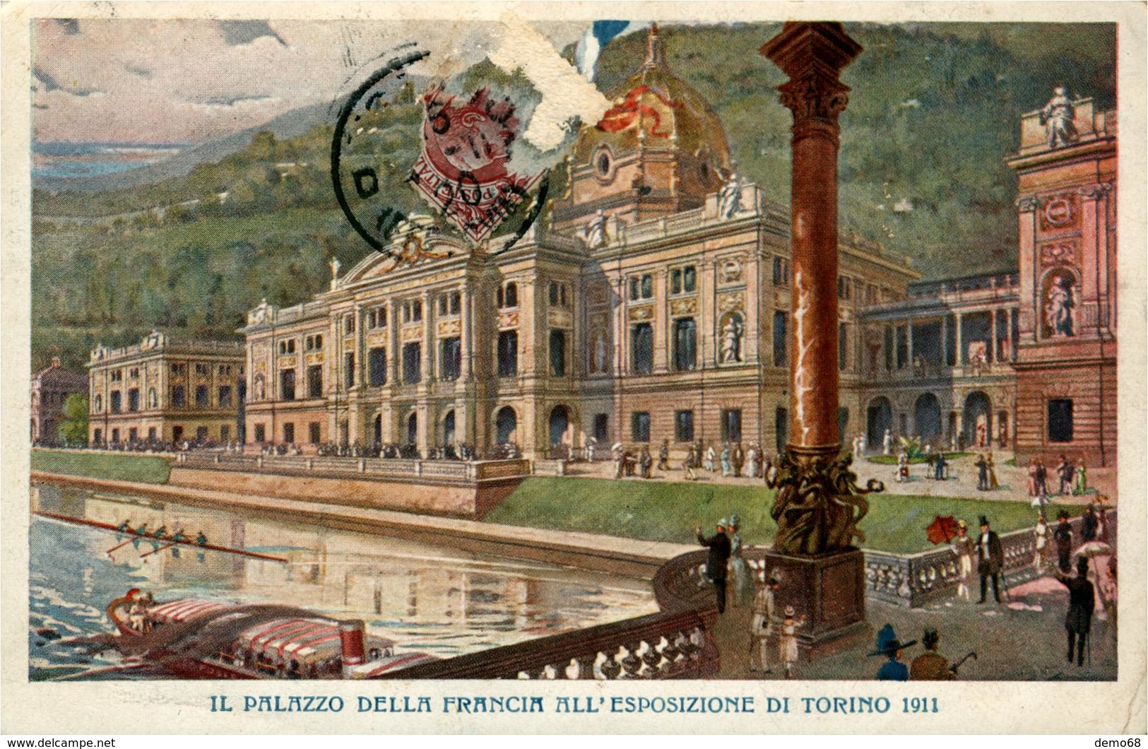 Italie Italia Piemonte Piémont  Torino Turin EXPO 1911  Palais De La France ( Timbre Arraché) Chromolitho - Exhibitions