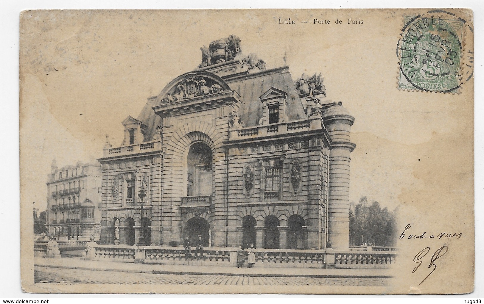 LILLE EN 1903 - PORTE DE PARIS - CPA VOYAGEE - Lille