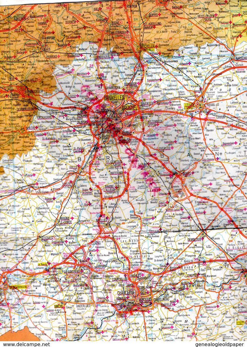 BELGIQUE-CARTE ROUTIERE DE SECURITE 1983- CROIX ROUGE- BELGISCHES ROTES KREUZ-SECOURISME SECOURISTE - Strassenkarten