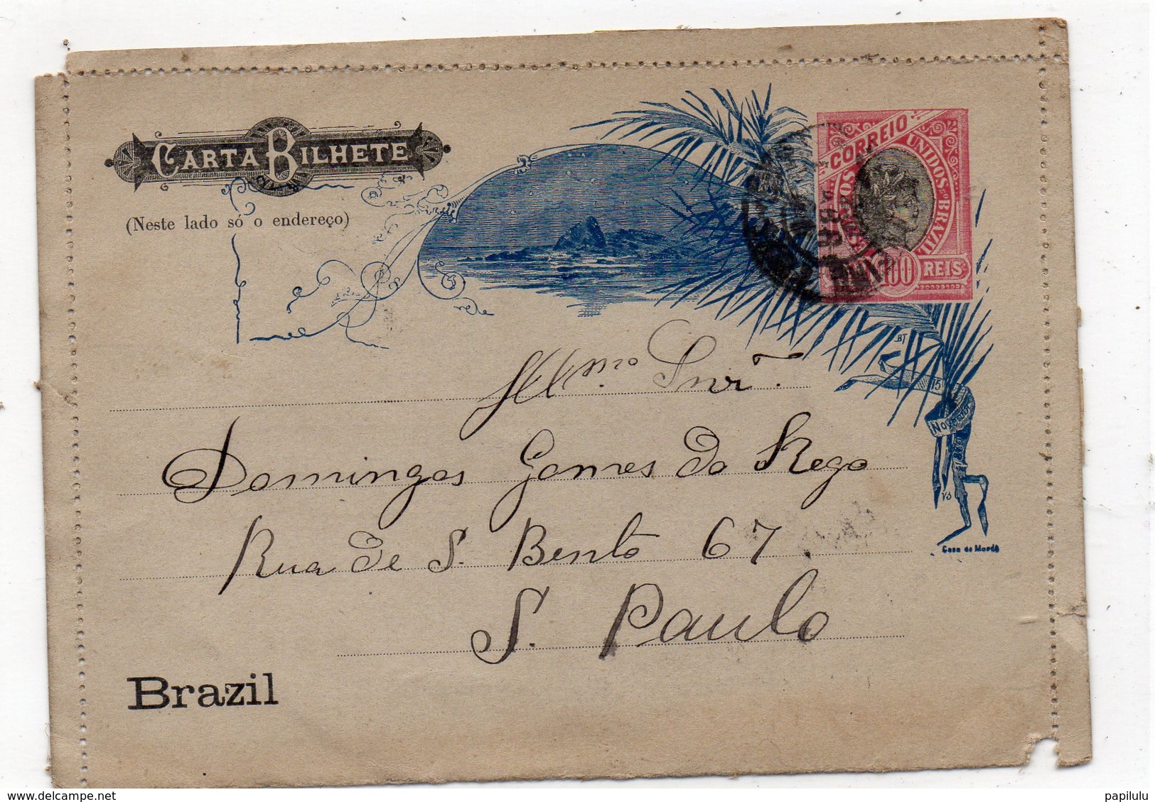 BRÉSIL (18) : Entier Postal 100 Reis - Prephilately