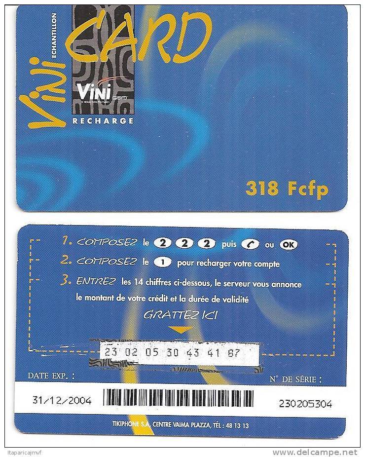 Telecarte Polynésie Française:  VINI CARD   BLEU  :     318  Fcfp - Polynésie Française