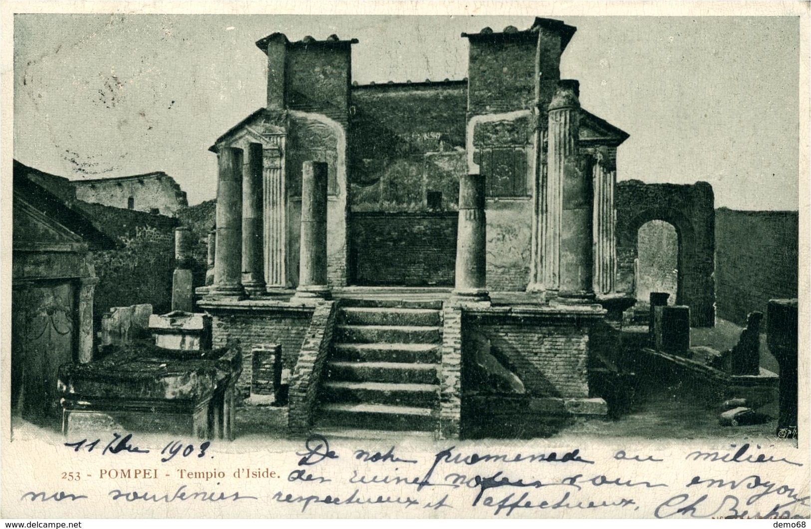 Italie Italia Campania Campanie Pompéi  Temple D'Iside  Superbe Carte De 1903 N°253 - Pompei