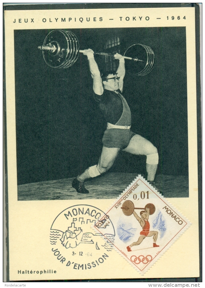 CM-Carte Maximum Card # 1964-Monaco # Sport # Summer  Olympic Games Tokio # Haltérophilie, Gewichtheben,weightlifting - Cartes-Maximum (CM)