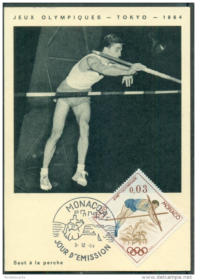 CM-Carte Maximum Card # 1964-Monaco # Sport # Summer  Olympic Games Tokio # Perchiste,Stabhochspringer,pole Jumper - Cartes-Maximum (CM)