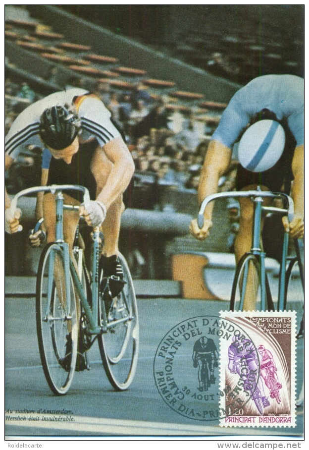 CM-Carte Maximum Card #1980-Andorre-Andorra #  Sport # Word Championship # Cyclisme,cycling,Radsport - Cartes-Maximum (CM)