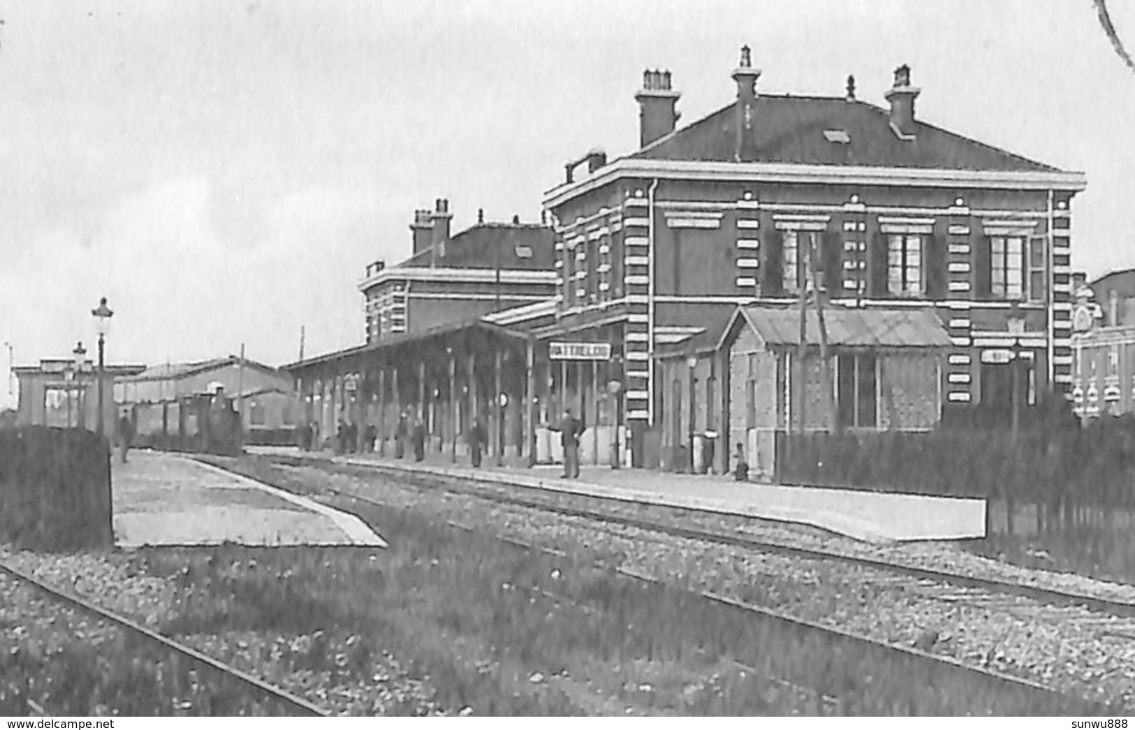 59 - Gare De Wattrelos - Arrivée Du Train Belge (animée, Impr Edit. Florimond Siou) - Wattrelos