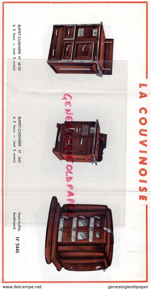 BELGIQUE- COUVIN- RARE DEPLIANT PUBLICITE CUISINIERE LA COUVINOISE- KOOKHAARD -FONDERIE EMAILLERIE-EMAIL- - Artesanos