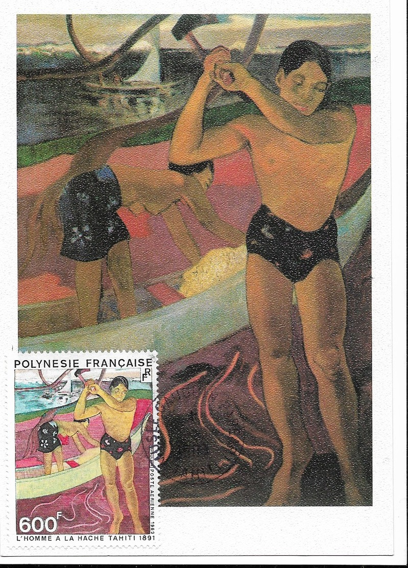 GAUGUIN - CM Avec Timbre PA 174 - ( 1983) - " L'homme à La Hache" - Ou " Le Fendeur De Bois" - TTB - Impressionisme