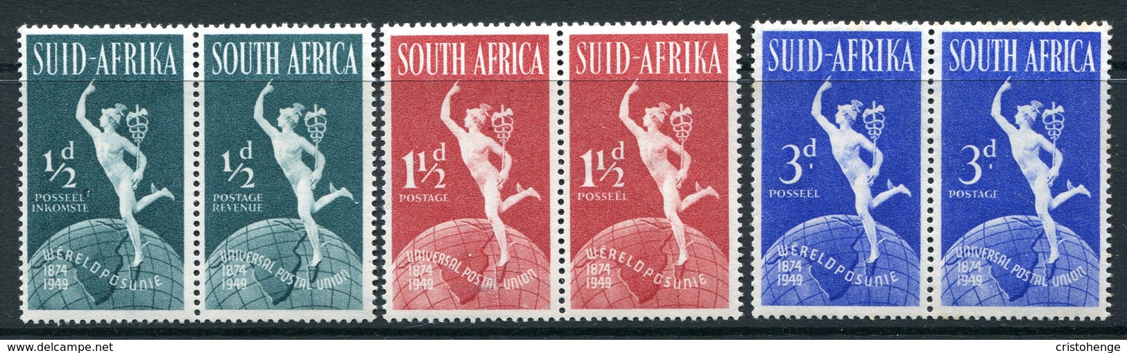 South Africa 1949 75th Anniversary Of UPU Pairs Set HM (SG 128-130) - Ongebruikt