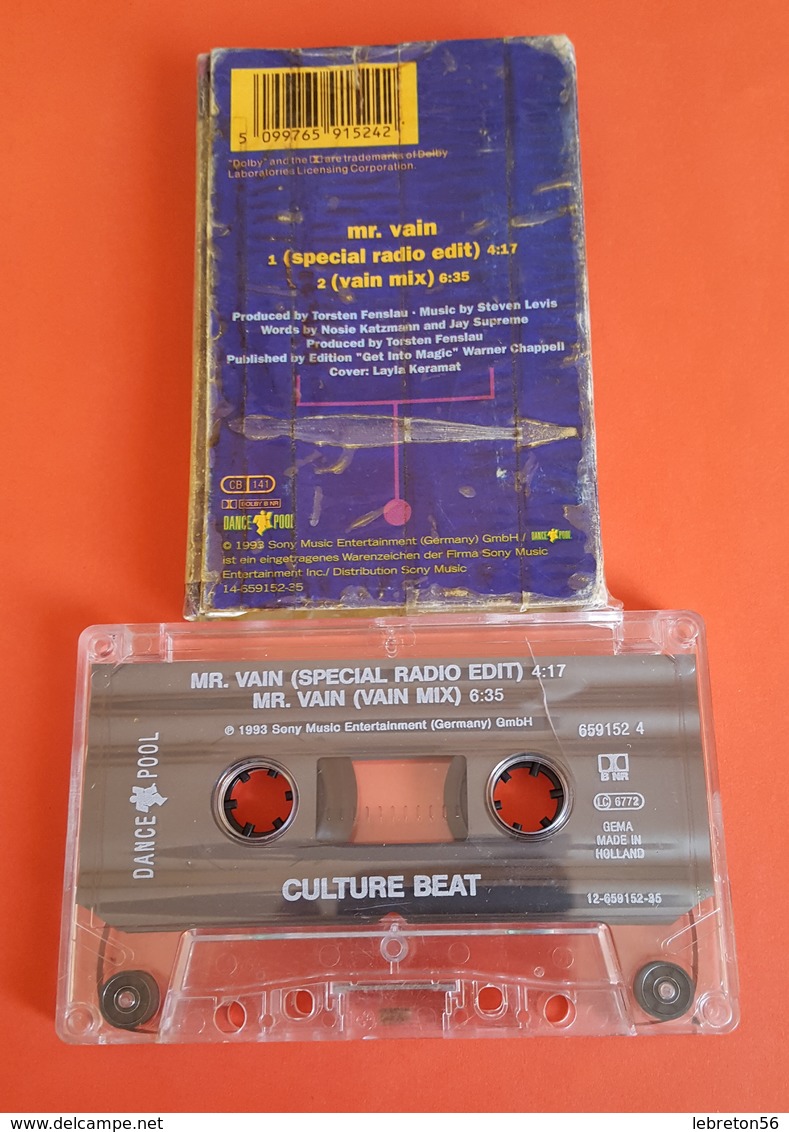 1 Cassette Audio K7 CULTURE BEAT MR.VAIN 1993 - Autres & Non Classés