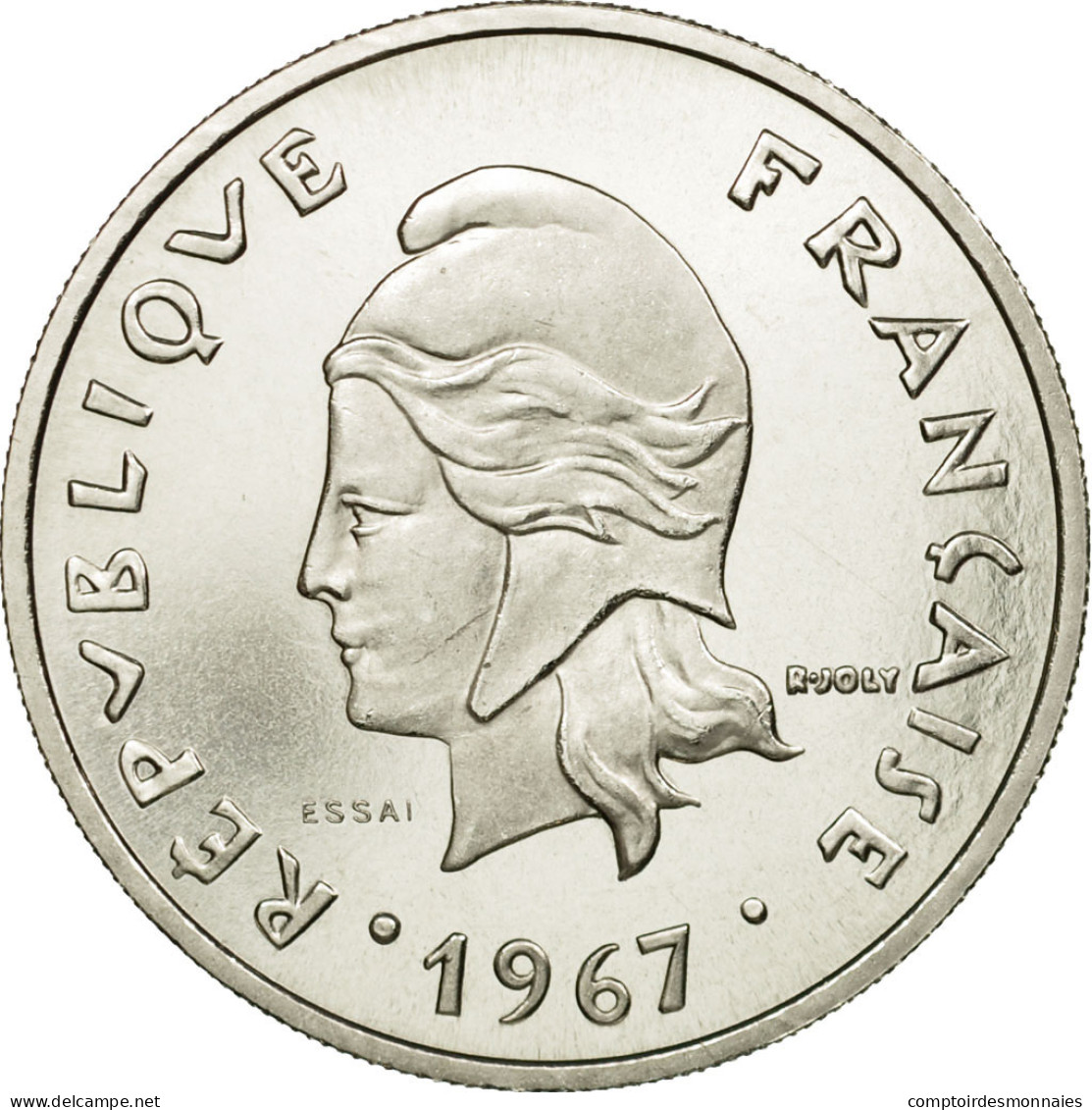 Monnaie, Nouvelle-Calédonie, 20 Francs, 1967, Paris, ESSAI, FDC, Nickel - Nouvelle-Calédonie