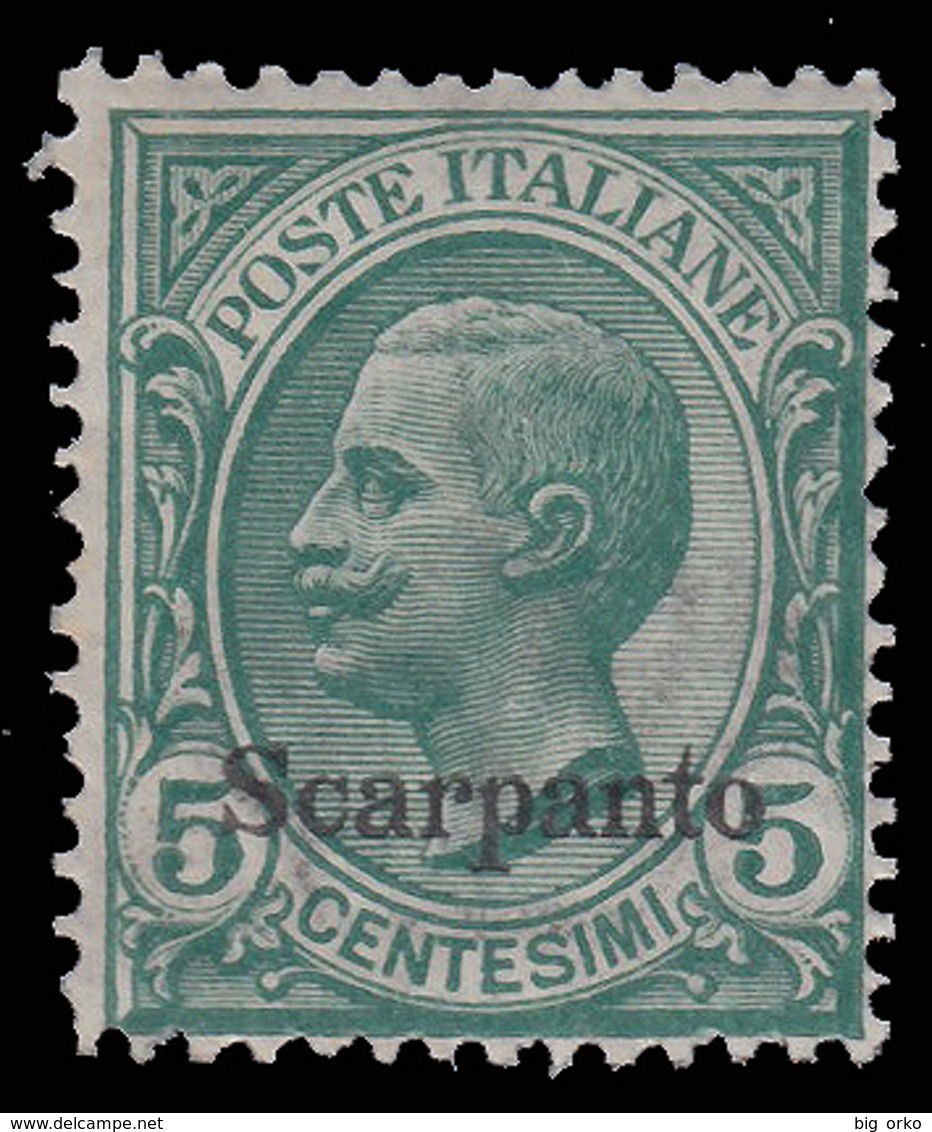 Italia - Isole Egeo:  Scarpanto - 5 C. Verde - 1912 - Dodekanisos