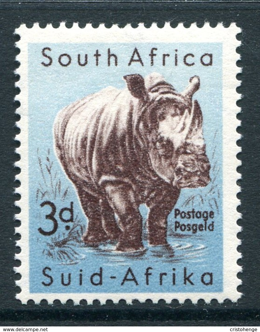 South Africa 1954 Wildlife - Wmk. Springbok - 3d White Rhinoceros LHM (SG 155) - Unused Stamps