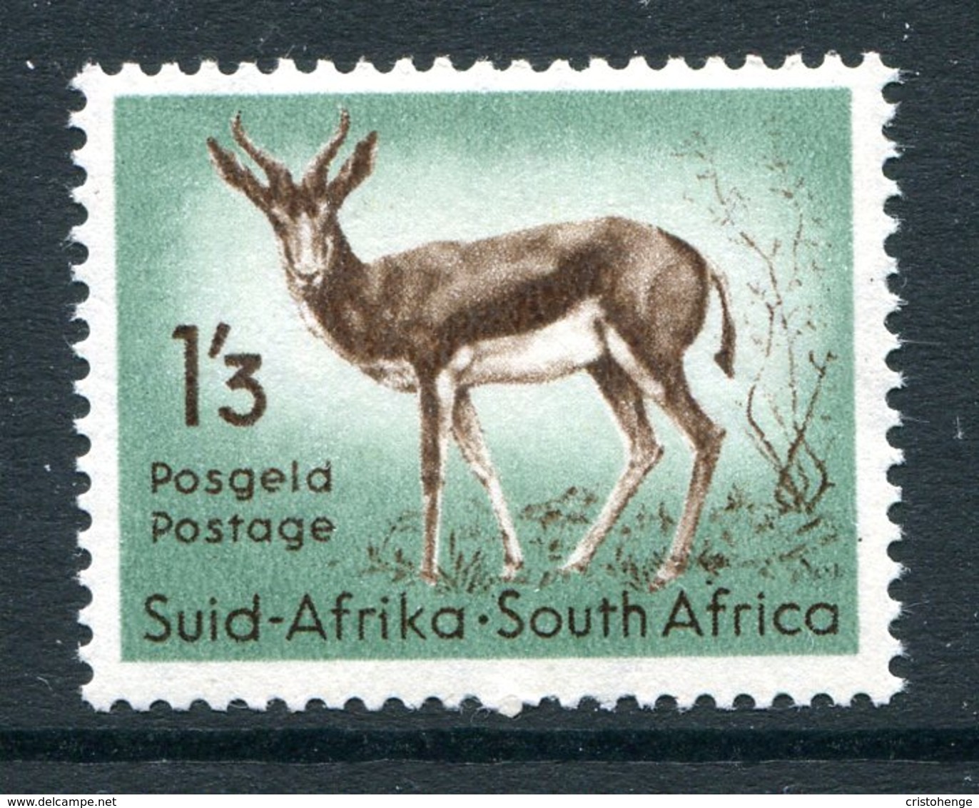South Africa 1954 Wildlife - Wmk. Springbok - 1/3 Springbok HM (SG 160) - Unused Stamps