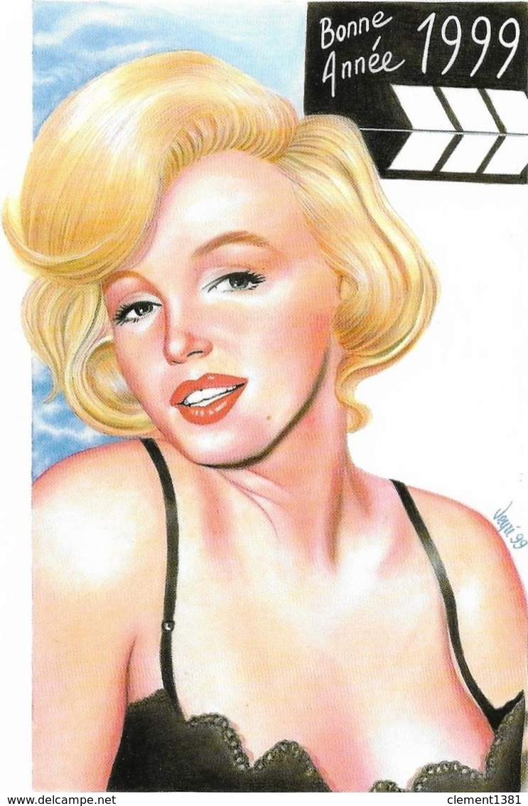 Illustrateur Bernard Veyri Caricature Marilyn Monroe Bonne Annee 1999 - Veyri, Bernard