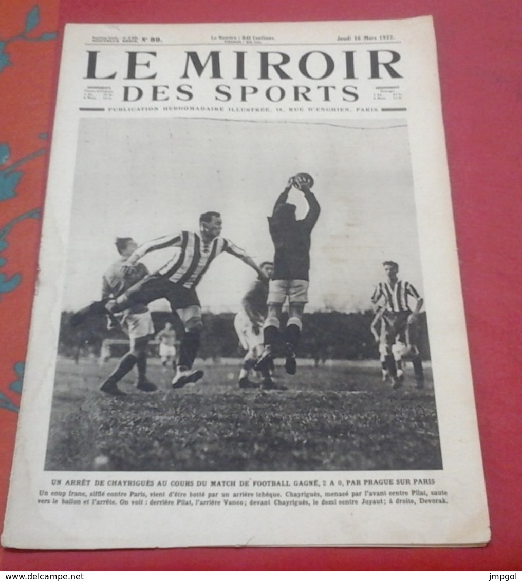 Miroir Des Sports N°89 16 Mars 1922 Paris Nice Motocycliste,Course Coeur Volant Marly,Tennis William Laurentz - Sport