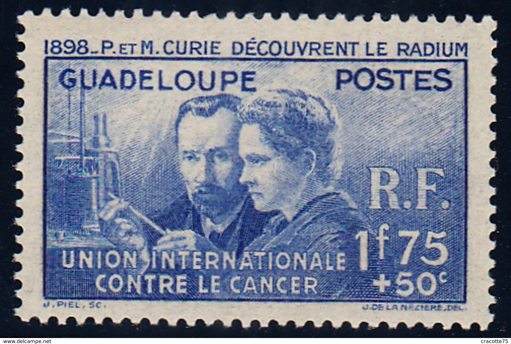 GUADELOUPE - N°139*.  MARIE ET PIERRE CURIE. - 1938 Pierre Et Marie Curie