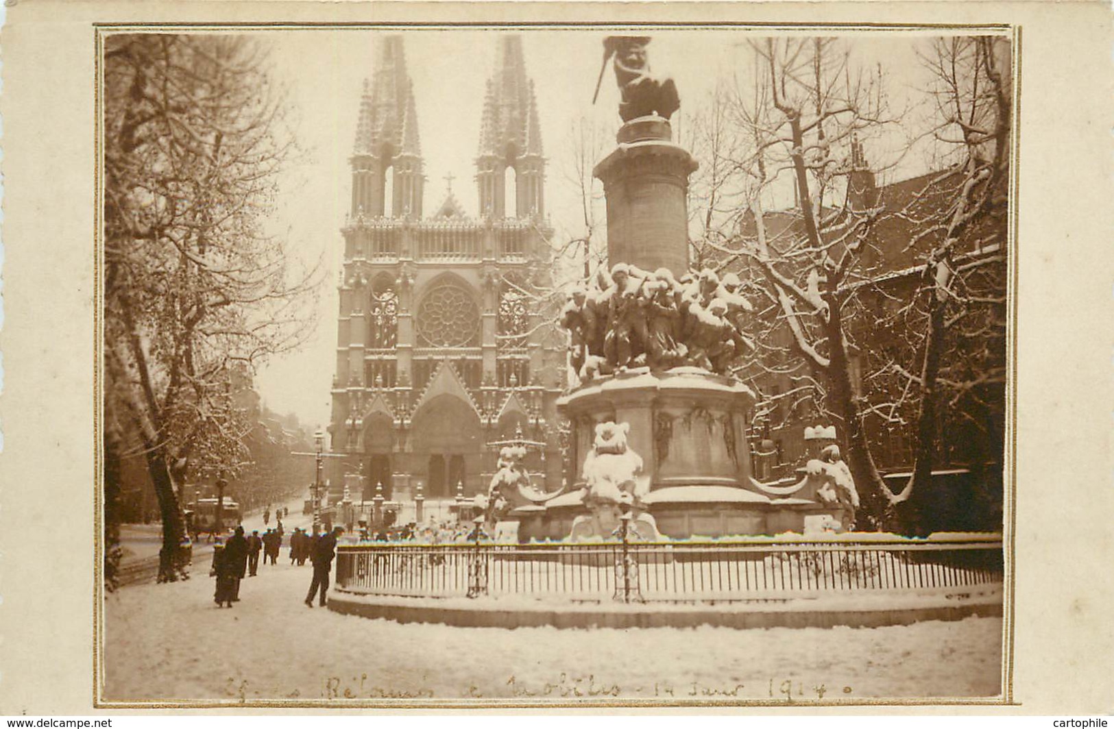 13 - MARSEILLE - Carte Photo Du Monument Des Reformes De Mobiles Sous La Neige En 1914 - Sin Clasificación