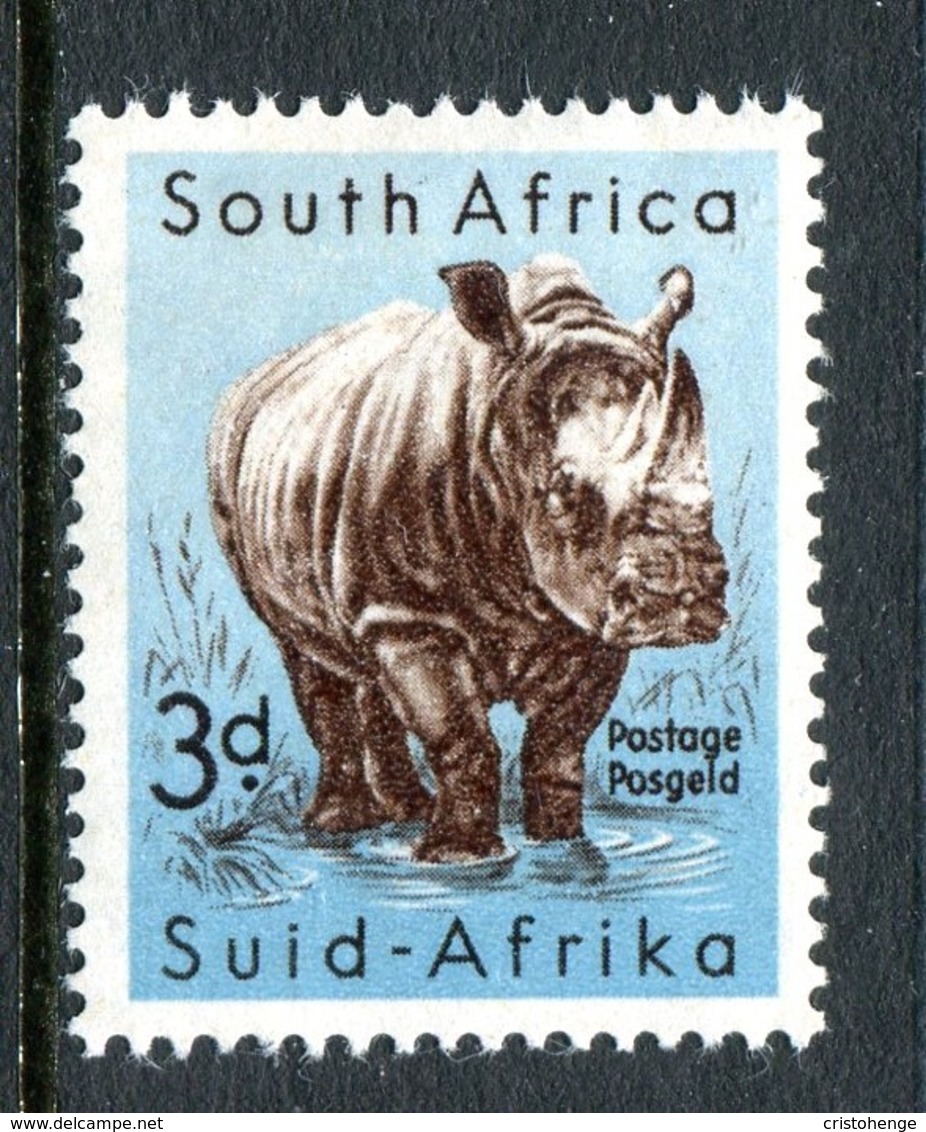 South Africa 1959-60 Wildlife - Wmk. Coat Of Arms - 3d White Rhinoceros LHM (SG 172) - Unused Stamps