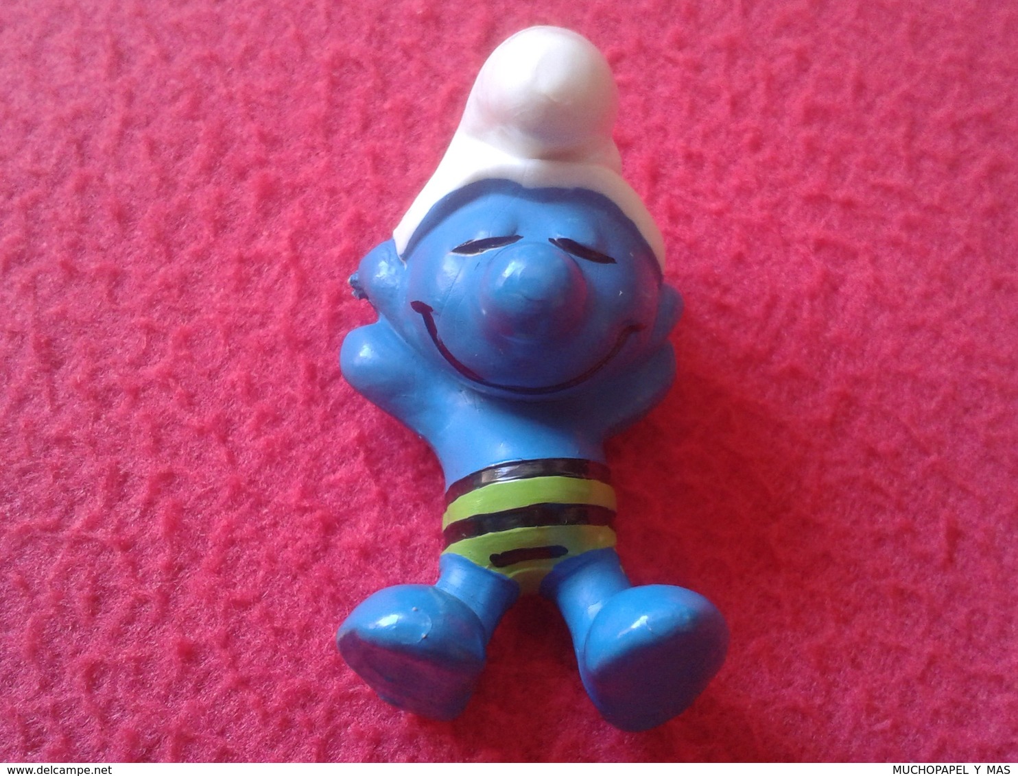 FIGURA JUGUETE TOY MUÑECO MUÑEQUITO LOS PITUFOS PEYO THE SMURFS PITUFO BAÑISTA EN BAÑADOR LA PLAYA BATHER BEACH PLAGE - Otros & Sin Clasificación