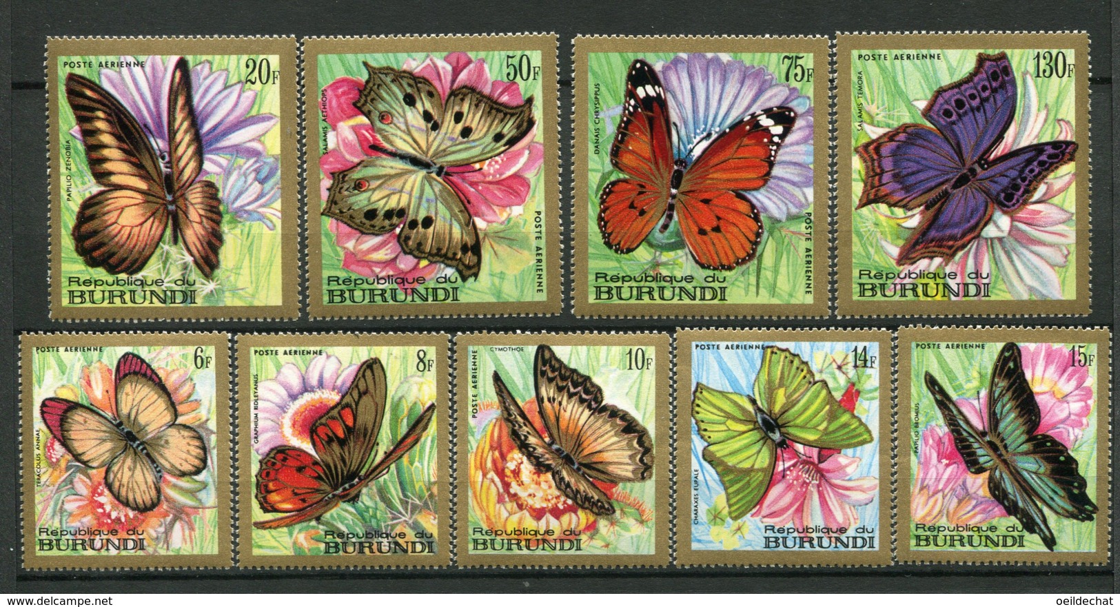 9368  BURUNDI  PA 82/90 **  Série  Papillons    TTB - Neufs