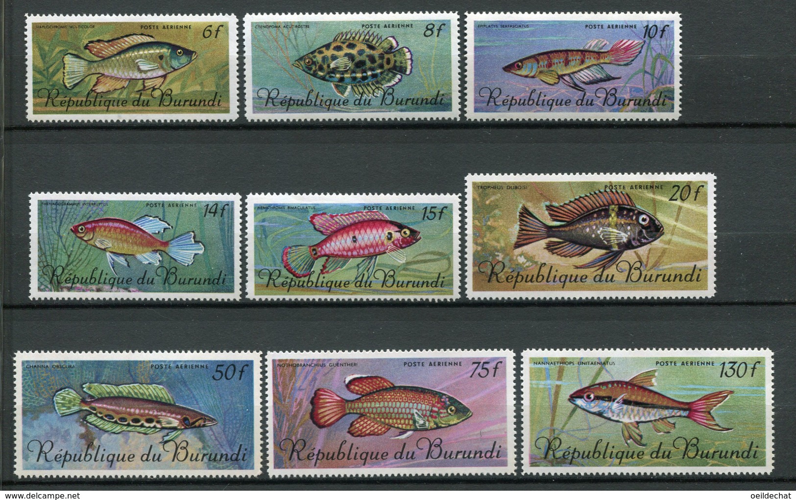 9369  BURUNDI  PA 62/70 **  Série  Poissons    TTB - Neufs