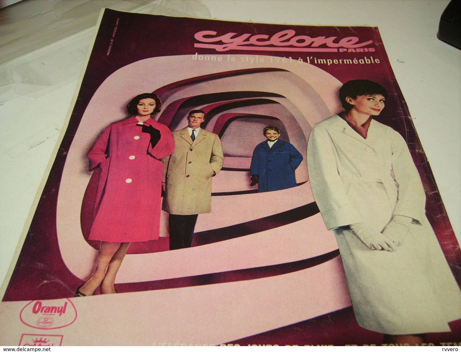 ANCIENNE PUBLICITE IMPERMEABLE CYCLONE 1961 - Autres & Non Classés