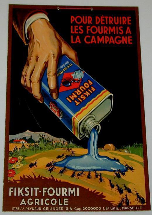 Publicité  Cartonnée "FIKSIT FOURMI AGRICOLE" - Plaques En Carton