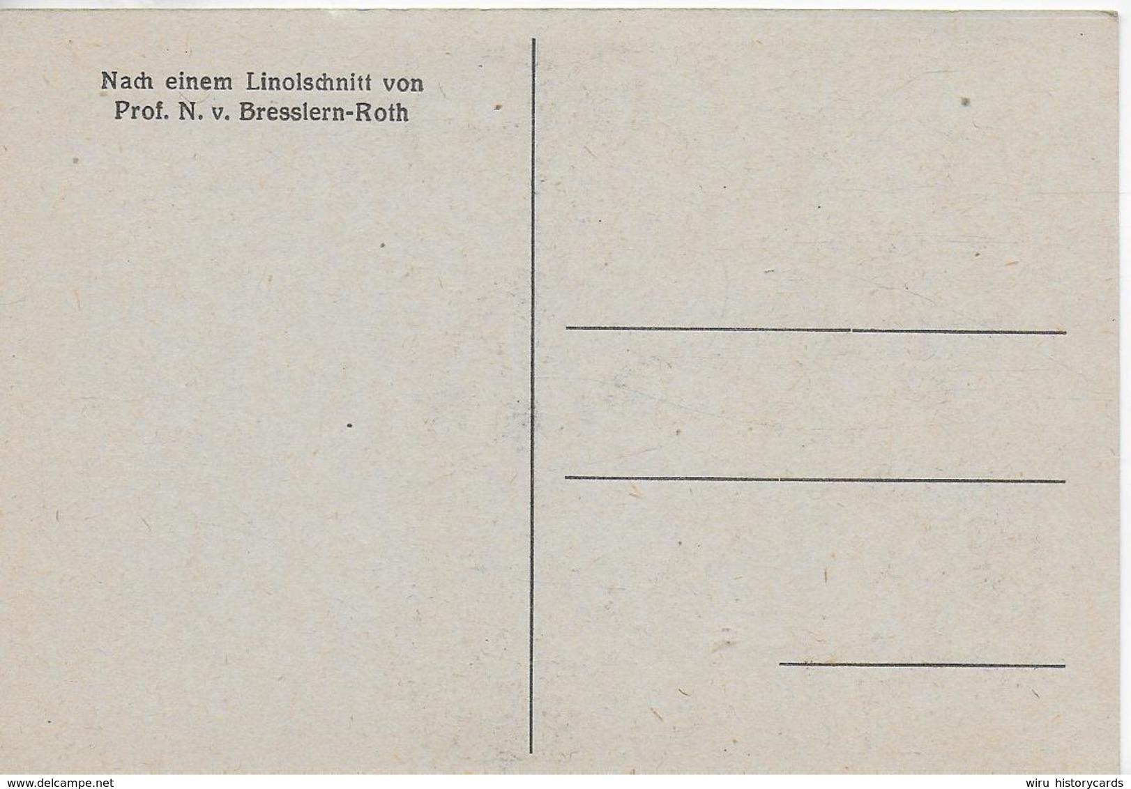 AK 0064  Hirsch - Nach Einem Linolschnitt Von Prof. N. V. Bresslern-Roth Um 1940-50 - Scherenschnitt - Silhouette