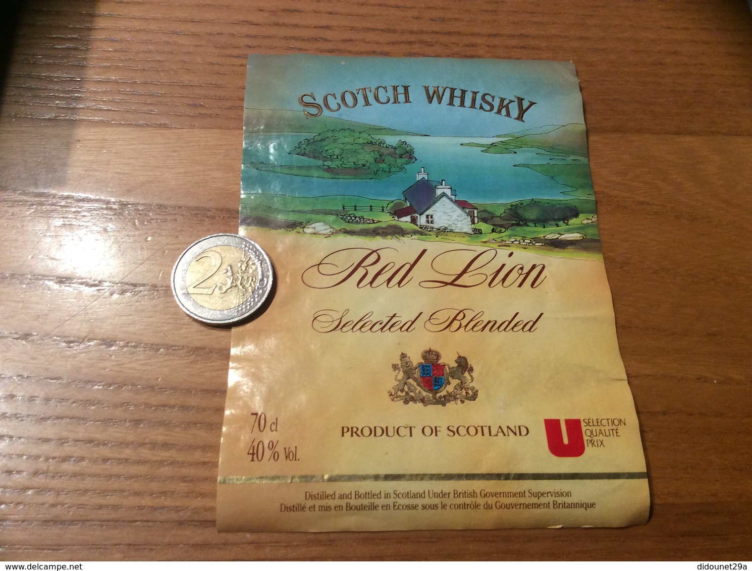 Etiquette «SCOTCH WHISKY - Red Lion - U » - Whisky